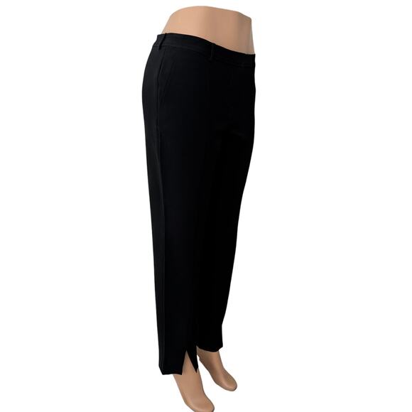 St. John Caviar Black Crepe Marocain Front Slit Ankle Pants in Jennifer Fit - Picture 5 of 16